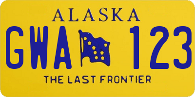 AK license plate GWA123