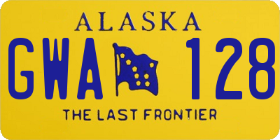 AK license plate GWA128