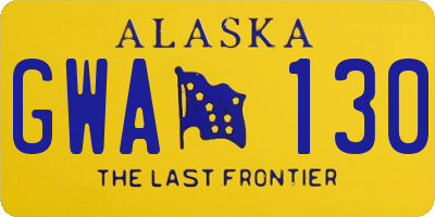 AK license plate GWA130