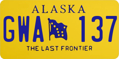 AK license plate GWA137