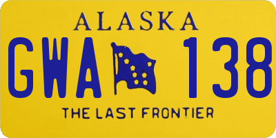 AK license plate GWA138