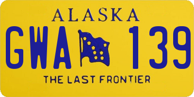 AK license plate GWA139