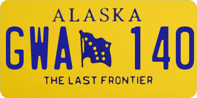 AK license plate GWA140