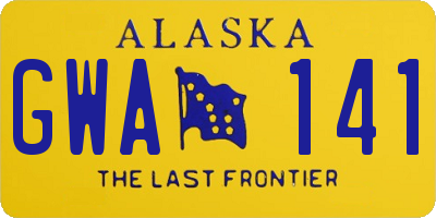 AK license plate GWA141