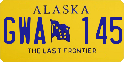 AK license plate GWA145