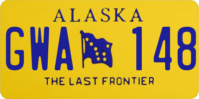 AK license plate GWA148