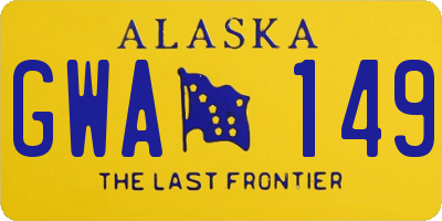 AK license plate GWA149