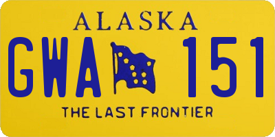 AK license plate GWA151