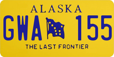 AK license plate GWA155