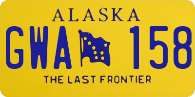 AK license plate GWA158