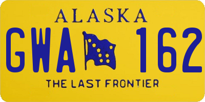 AK license plate GWA162