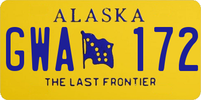 AK license plate GWA172