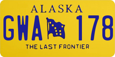 AK license plate GWA178