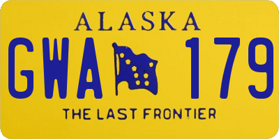 AK license plate GWA179