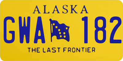 AK license plate GWA182