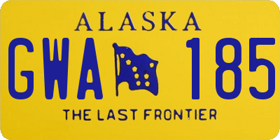 AK license plate GWA185