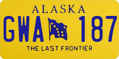 AK license plate GWA187