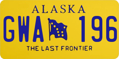 AK license plate GWA196