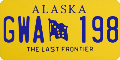 AK license plate GWA198