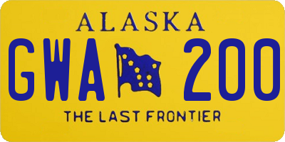 AK license plate GWA200