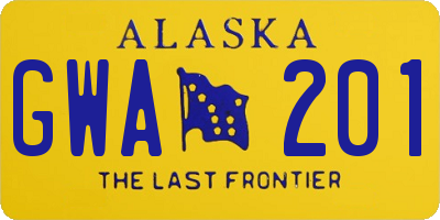 AK license plate GWA201