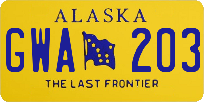 AK license plate GWA203