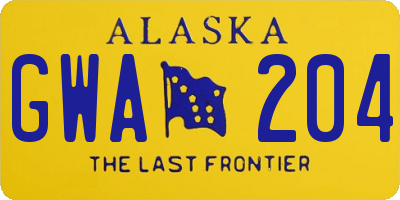AK license plate GWA204