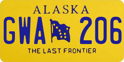 AK license plate GWA206