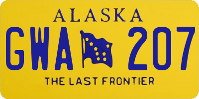 AK license plate GWA207