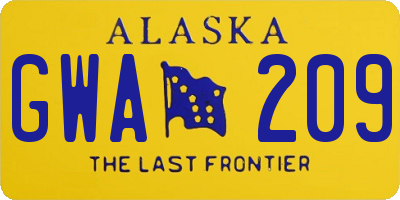 AK license plate GWA209