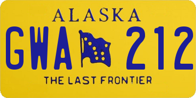 AK license plate GWA212