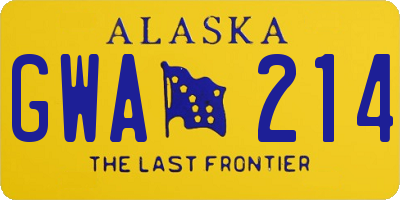 AK license plate GWA214