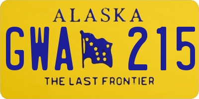 AK license plate GWA215