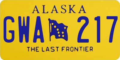 AK license plate GWA217