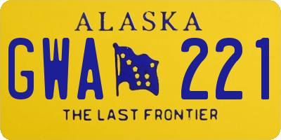 AK license plate GWA221