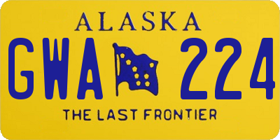 AK license plate GWA224