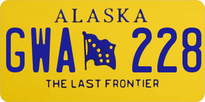 AK license plate GWA228