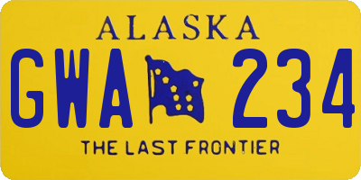 AK license plate GWA234