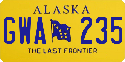 AK license plate GWA235