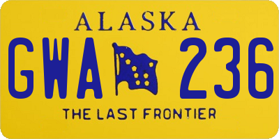 AK license plate GWA236