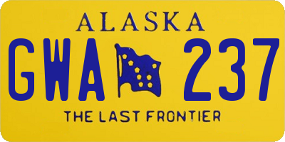 AK license plate GWA237