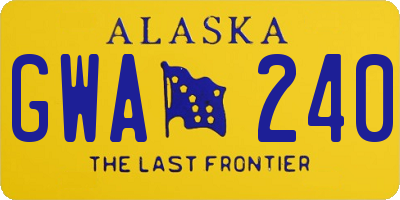 AK license plate GWA240