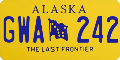 AK license plate GWA242