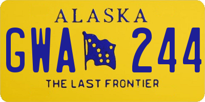 AK license plate GWA244