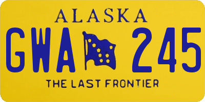 AK license plate GWA245