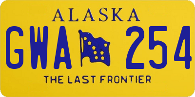 AK license plate GWA254