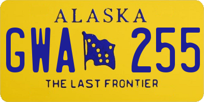 AK license plate GWA255