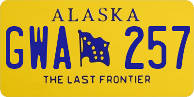 AK license plate GWA257