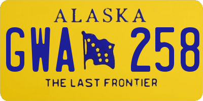 AK license plate GWA258