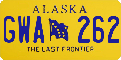 AK license plate GWA262